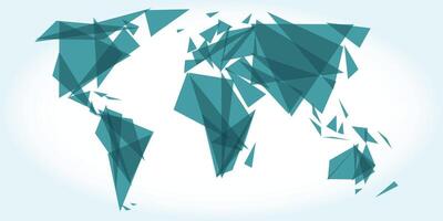 Abstract world map with geometric shapes. illustration. vector