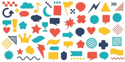 Set of shapes Colorful . Isolated on white background. Collection in modern simple flat design vector