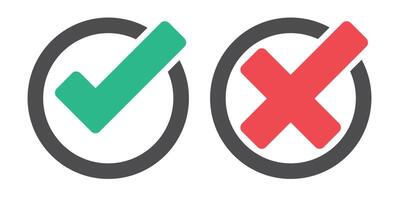 Check mark and cross icons vector