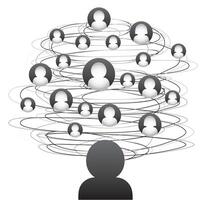 Addict to internet and social networks metaphor - illustration vector