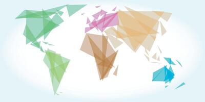 Abstract world map with geometric shapes. illustration. vector