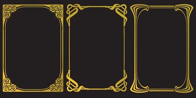 Frames with style Art Nouveau ornament set. vector