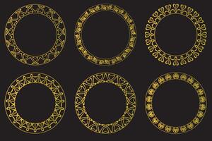 Rounded frame set in the style of Art Nouveau. vector
