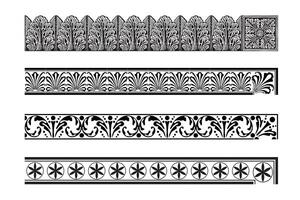 Set of decorative seamless ornamental border - calligraphic border by modules and with final finish vector