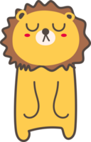 Lion calm emoji illustration on transparent background. png