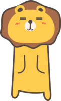 Lion bored emoji illustration on transparent background. png