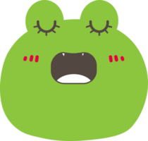 Frog calm sticker illustration on transparent background. png