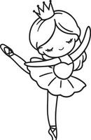Cute ballet dancer Adorable ballerina line art set capturing graceful movements and poses. Ideal for adding a touch of elegance and charm to design projects vector