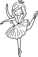 Cute ballet dancer Adorable ballerina line art set capturing graceful movements and poses. Ideal for adding a touch of elegance and charm to design projects vector