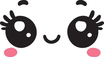 Cute kawaii face expressions in cartoon face set, featuring playful and adorable emoticons. Perfect for fun and creative design projects vector