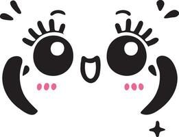 Cute kawaii face expressions in cartoon face set, featuring playful and adorable emoticons. Perfect for fun and creative design projects vector