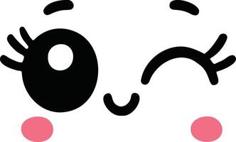 Cute kawaii face expressions in cartoon face set, featuring playful and adorable emoticons. Perfect for fun and creative design projects vector