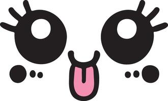 Cute kawaii face expressions in cartoon face set, featuring playful and adorable emoticons. Perfect for fun and creative design projects vector
