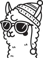 Cute Llama with Sunglasses Adorable Llama with Fun and Playful Designs vector