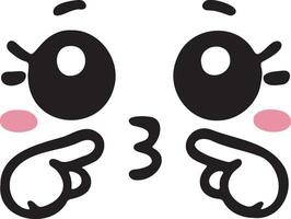 Cute kawaii face expressions in cartoon face set, featuring playful and adorable emoticons. Perfect for fun and creative design projects vector