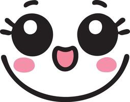 Cute kawaii face expressions in cartoon face set, featuring playful and adorable emoticons. Perfect for fun and creative design projects vector