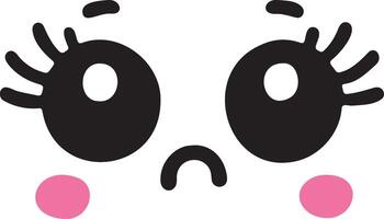 Cute kawaii face expressions in cartoon face set, featuring playful and adorable emoticons. Perfect for fun and creative design projects vector