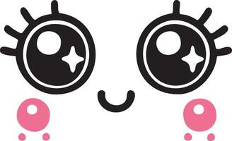 Cute kawaii face expressions in cartoon face set, featuring playful and adorable emoticons. Perfect for fun and creative design projects vector