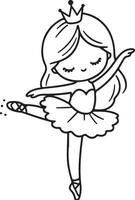 Cute ballet dancer Adorable ballerina line art set capturing graceful movements and poses. Ideal for adding a touch of elegance and charm to design projects vector