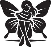 Butterfly woman set featuring elegant fairy designs. Perfect for mystical and fantasy-themed design projects vector