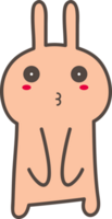 Rabbit loved sticker illustration on transparent background. png