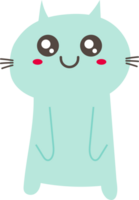 Cat happy sticker illustration on transparent background. png