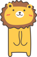 Lion smile emoji illustration on transparent background. png
