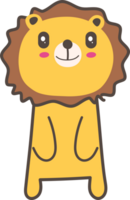 Lion smile emoji illustration on transparent background. png
