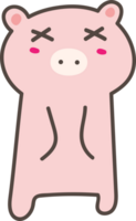 Pig bored emoji illustration on transparent background. png