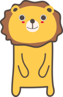 Lion smile emoji illustration on transparent background. png