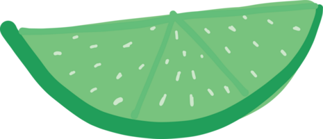 Lime cartoon doodle illustration on transparent background. png