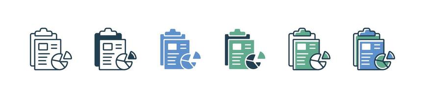 monitoring marketing data analysis pie chart graph document clipboard icon business profit evaluation financial gain statistic report symbol illustration vector