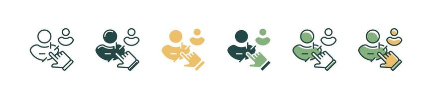 hand point cursor clicking human resource job interview icon hired employee recruitment agreement accepted symbol illustration vector