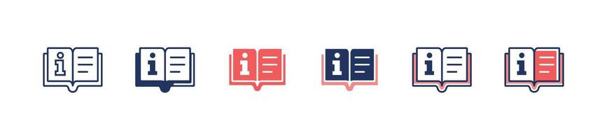 guidebook manual instruction icon simple client support information reference, faq, policy, help, rule, guide, consultation service symbol illustration for web and app template design vector