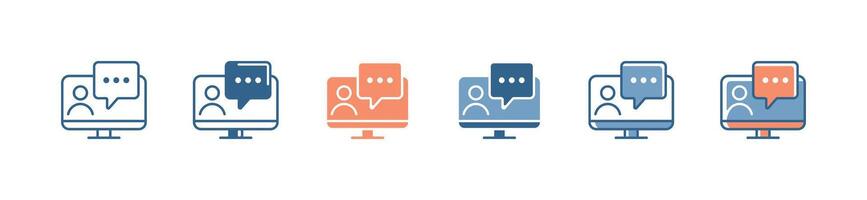 online course training discussion comment icon social communication speaking on forum media symbol illustration for web and app vector