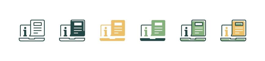 user guide instruction in laptop icon business faq information manual support help customers symbol illustration vector