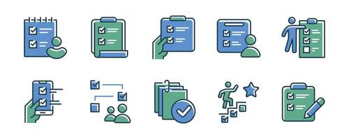 business to-do checklist work progress with checkmark icon set project management schedule tasklist priority document checkmark symbol illustration vector