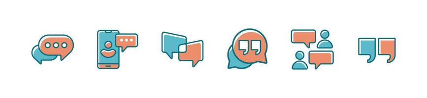 simple speech balloon online discussion chat icon set dialogue message communication bubble illustration vector