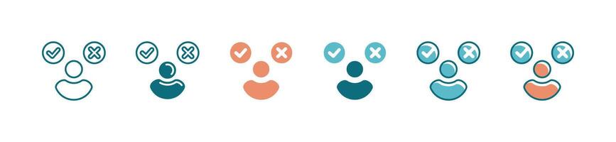 simple human resource application for job icon interview hiring recruitment decision contract agreement symbol outline illustration for web and app vector