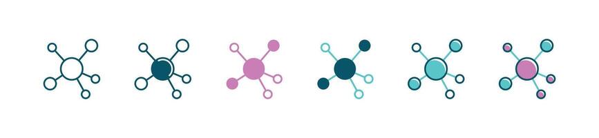 simple connection network business global community icon circle people social link hub marketing distribution element symbol illustration for web and app vector