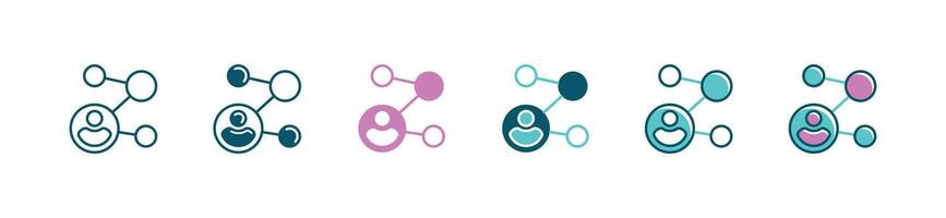 simple connection network global community icon circle business center social link hub distribution element symbol illustration for web and app vector