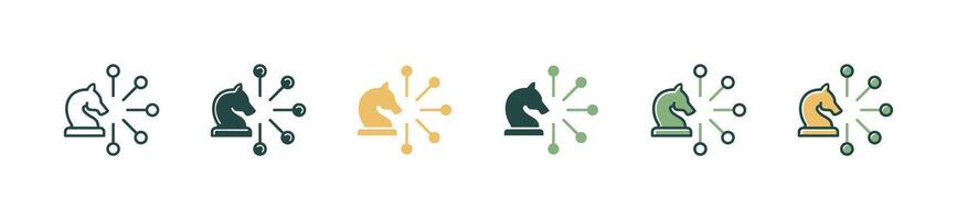 chess knight business decision making icon game brain challenge success problem solving strategy symbol illustration vector