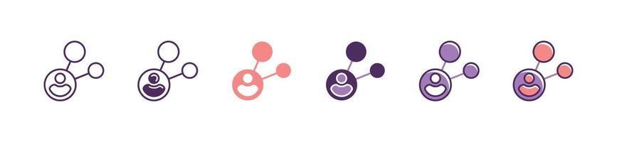 simple business social network global community icon group of marketing partnership structure symbol illustration for web and app vector