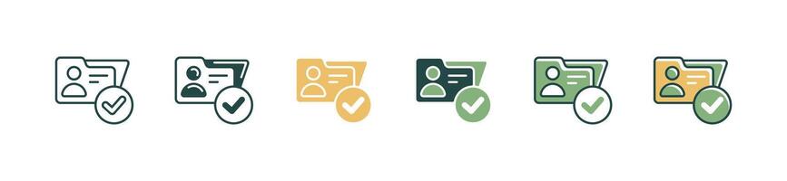 simple company hiring recruitment data contract icon human resource hire skills, cv, and interview symbol accepted employee checkmark illustration for web and app vector