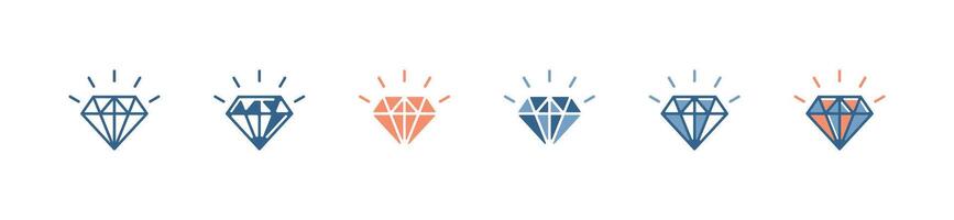 simple shiny diamond gemstone business core value icon success goal target company illustration for web and app vector