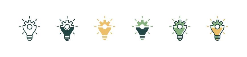 innovation idea lightbulb with gear manage icon business problem solve management creative thinking symbol illustration for web and app vector