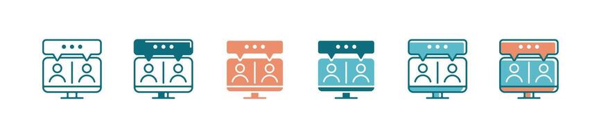 human resource online workshop training icon digital business teamwork meeting conference skill development symbol illustration vector