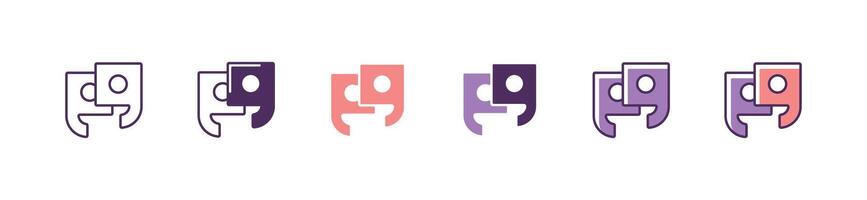 social quote mark team business discussion speech icon simple dialogue communication talking symbol illustration vector