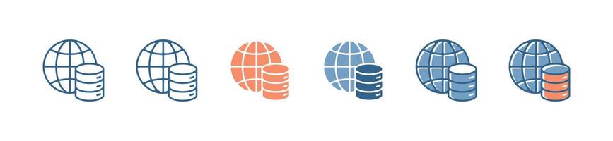 simple global database could storage server icon digital network system device tube cyberspace access symbol illustration vector