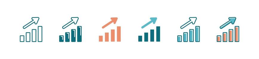 business statistic graph chart growth increase icon marketing profit analysis raise success report progress symbol illustration vector